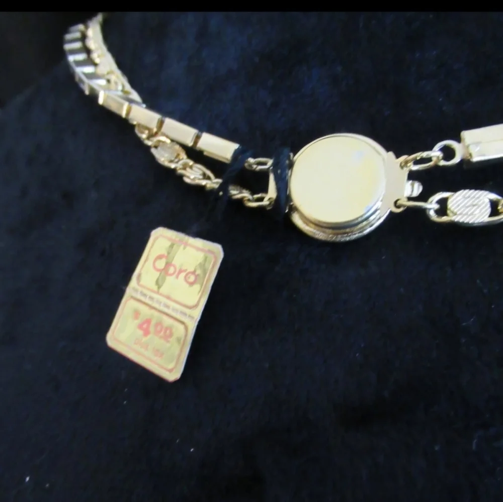 Vintage Coro Goldtone Chain Multi Strand Necklace NWT NOS 28
